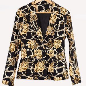 Chain print blazer body lined